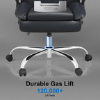 Office Chair, Home Desk Chair, Ergonomic Computer Chair with Lumbar Support, Executive Leather Chair with Flip-Up Armrests, Big and Tall Swivel Rolling Chair, PU Leather, Black