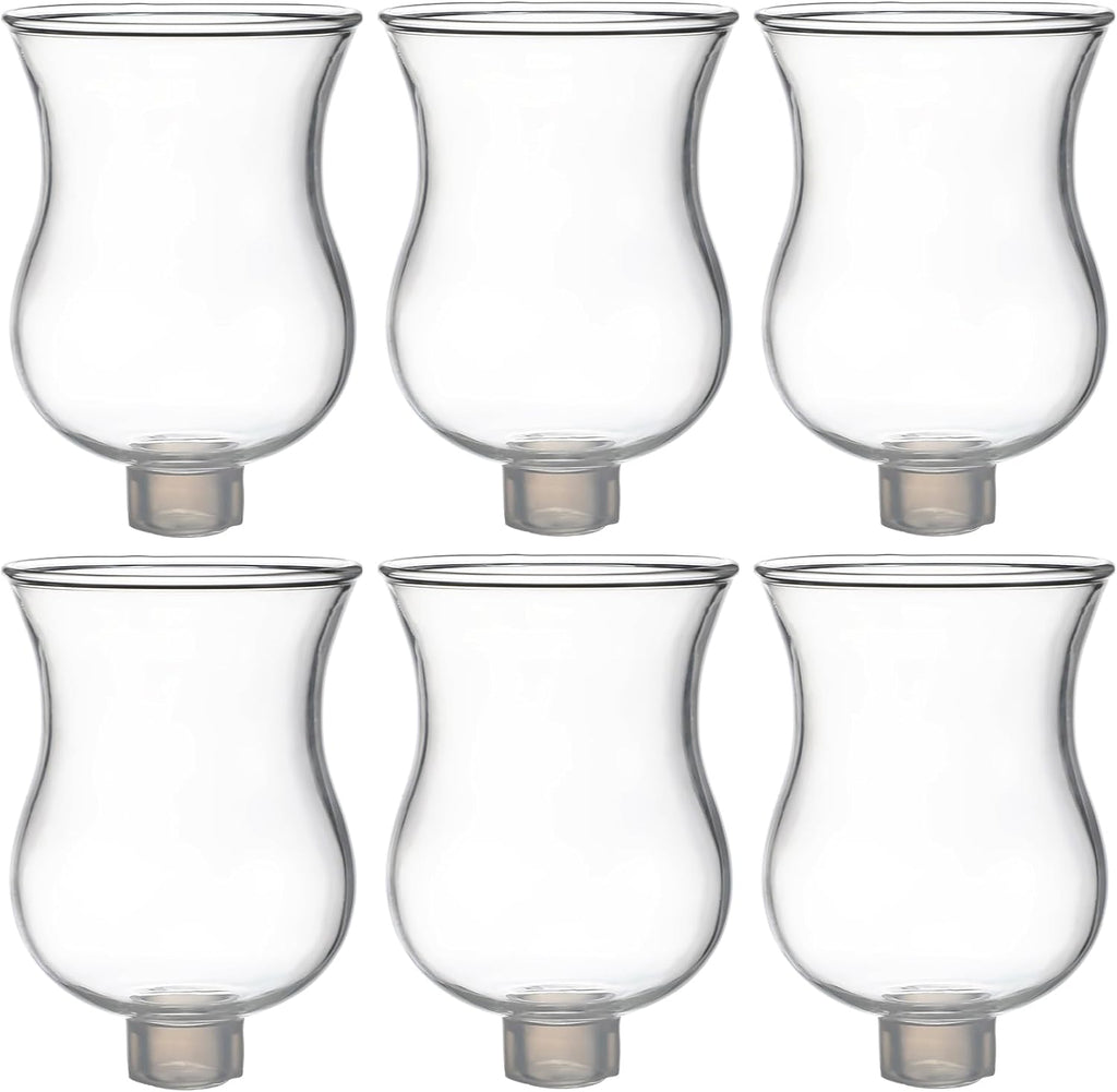 VIHOSE Bulk Set of 6 Clear 2.75" Peg Votive Holders with Rubber Gasket Glass Wholesale Candelabra Hurricane Glass Shades Votive Candleholder Cups for Modern Contemporary Home Decor