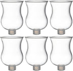 VIHOSE Bulk Set of 6 Clear 2.75" Peg Votive Holders with Rubber Gasket Glass Wholesale Candelabra Hurricane Glass Shades Votive Candleholder Cups for Modern Contemporary Home Decor
