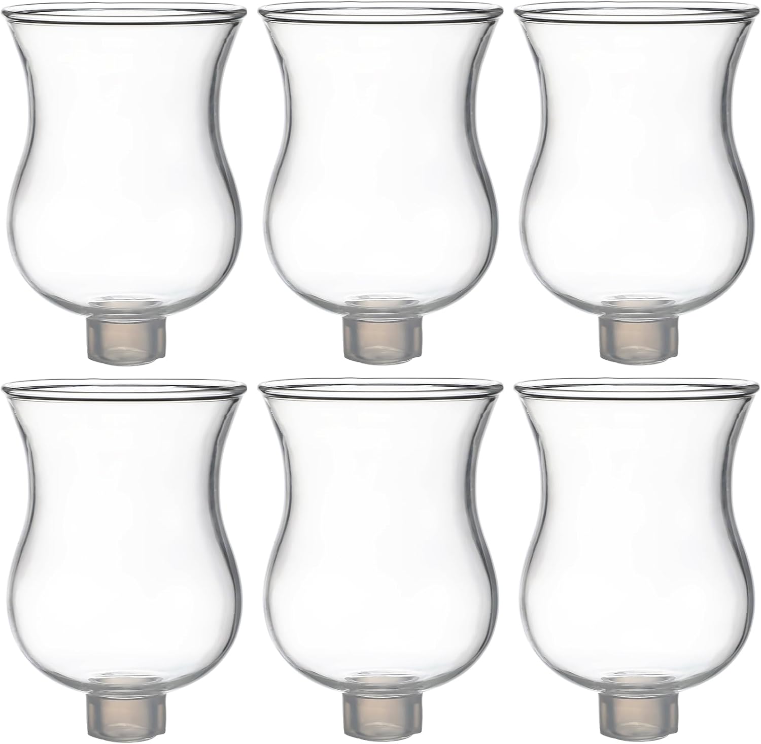 VIHOSE Bulk Set of 6 Clear 2.75" Peg Votive Holders with Rubber Gasket Glass Wholesale Candelabra Hurricane Glass Shades Votive Candleholder Cups for Modern Contemporary Home Decor