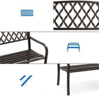 Patio Benches for Outdoors Nordic Retro Outdoor Metal Garden Bench Hollow Mesh Decorative Suitable for Courtyard Balcony Terrace Garden Benches for Outdoors