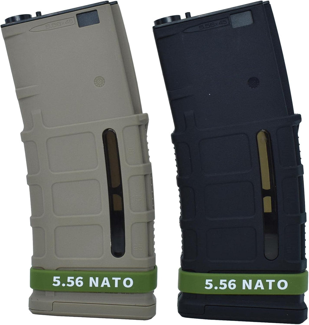 12 Pack Miaozhun 5.56 NATO Magazine Marking Bands 5.56 Magazine Caliber Identification(Army Green-White)