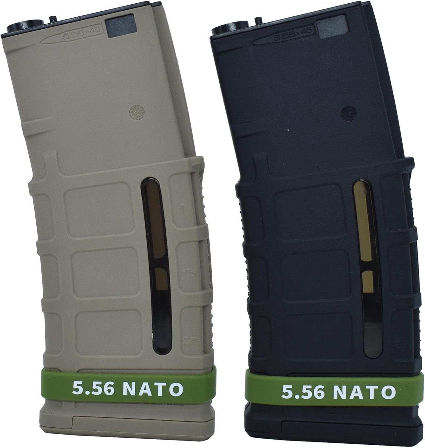 12 Pack Miaozhun 5.56 NATO Magazine Marking Bands 5.56 Magazine Caliber Identification(Army Green-White)