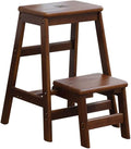 Step Stool 2-Step Wood Folding Stepladder & Step Stool - Lightweight Anti-Slip Pedal Design for Home Garden DIY - 150kg Capacity