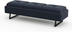 AIIT 3-Seat Waiting Room Bench - Reception Chairs with Thickened Seat & Storage Space, Waiting Room Bench Lobby Chairs for Office Entryway Living Room, Navy Blue