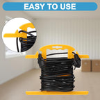 4Pcs ABS Heavy Duty Extension Cord Storage Reel Christmas Light Storage Holder Portable 100ft Cord Organizer Yellow H-shape Wrap-Holds Extension Spools Cord Winder for Indoor & Outdoor