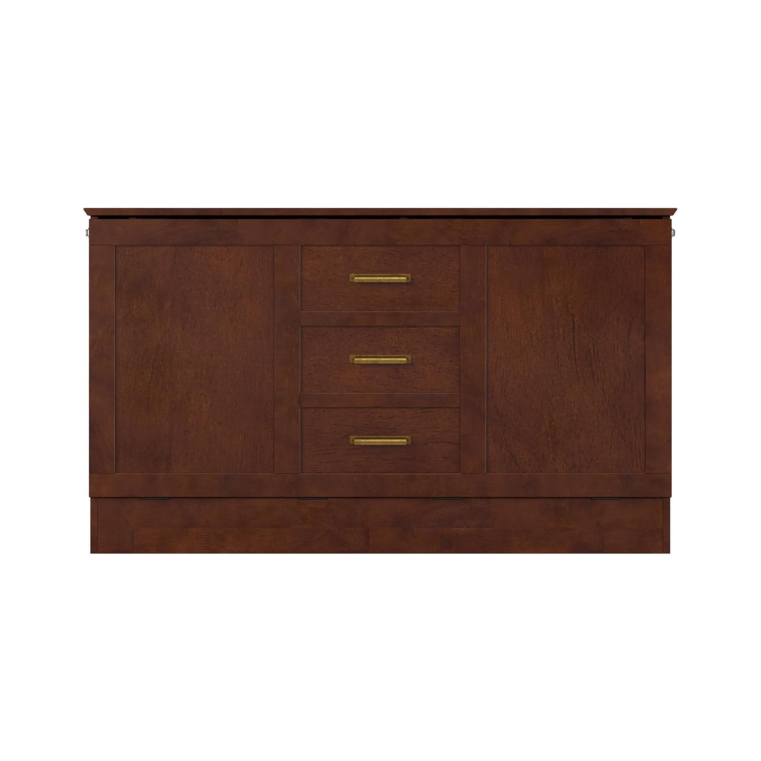 AFI, Charleston Queen Wood Murphy Bed Chest with 6" Mattress, Walnut