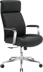 Realspace® Modern Comfort Modee Vegan Leather High-Back Executive Office Chair, Black/Chrome, BIFMA Compliant