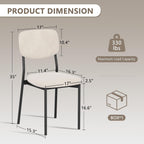 Einhomn Upholstered Dining Chairs Set, Modern Stackable Dining Room Chairs with Soft Velvet Backrest, Kitchen Chairs with Sturdy Metal Legs for Living Room, Restaurant, Set of 2,Cream Beige