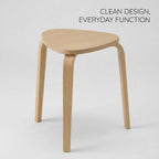 Modern Scandinavian Wooden Stool, Minimalist Round Side Table, Small Accent Table for Living Room, Bedroom, Entryway, Plant Stand, Lightweight Decorative Stool
