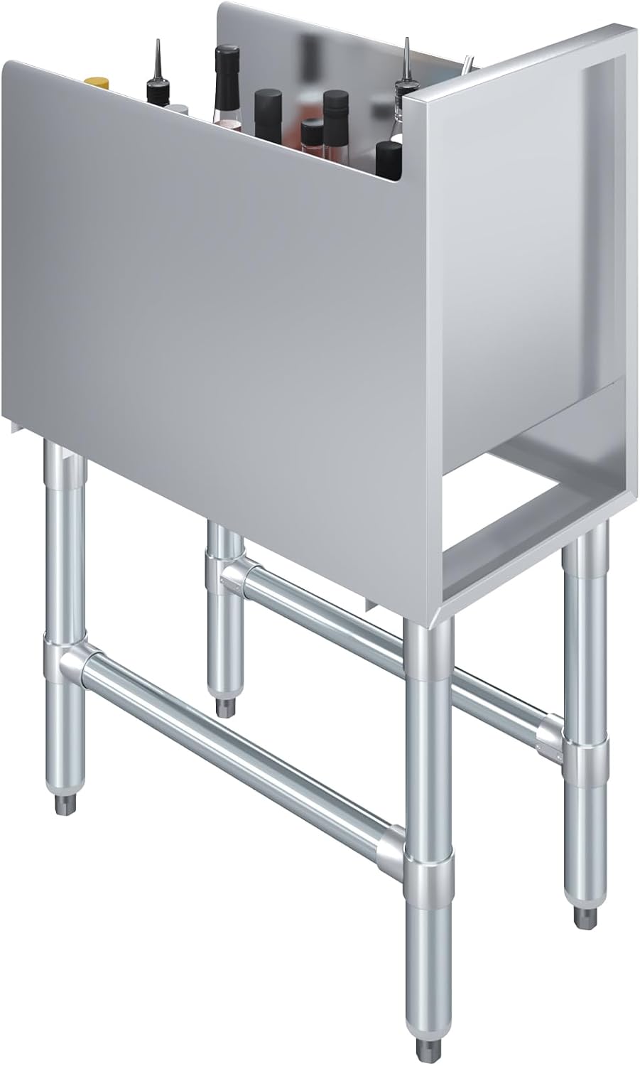 AmGood 22.5 in. x 12 in. x 30 in. Stainless Steel Four-Tier Liquor Display Rack