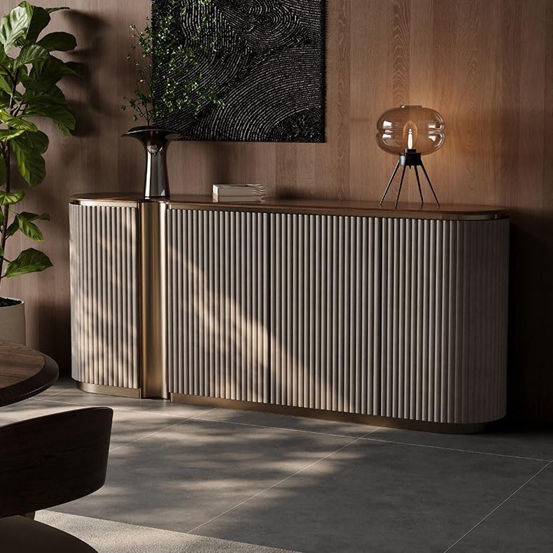 Entryway Cabinet Simple Black Walnut Dining Room Storage Living Wall Cabinet Entrance Decoration Furniture Suitable for Sideboard Storage Cabinet(200x40x90cm)