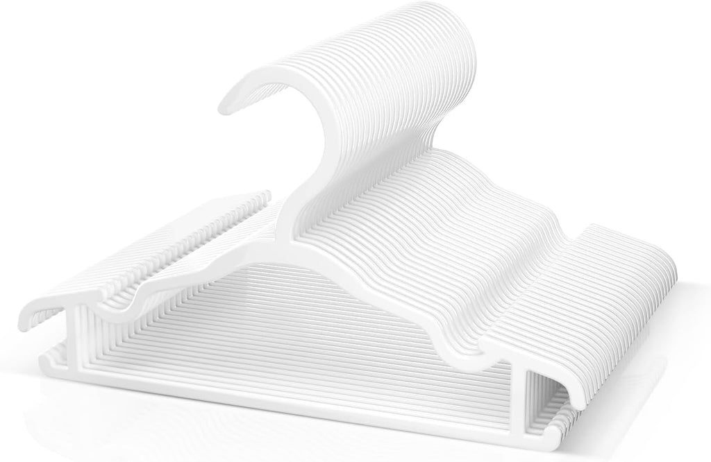 Baby Hangers Kids Plastic Hangers for Closet Non-Slip Toddler Hanger for Infant Child Clothing, Small Children Hanger Ideal for Boys and Girls Closet Pants Coats Skirts - 30 Pack, White