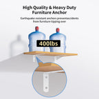 furniture anchors anti-tip baby proofing: Safety Straps Kit for Dresser Secure 400 lbs Bookcase to Wall Cabinet Wall Anchor 4 Pack