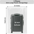 32x42 Inches Large Clear Plastic Storage Bags,Big Giant Jumbo Huge Plastic Storage Bags for Blanket, Duvets, Pillows, Comforters and More 5 Pieces