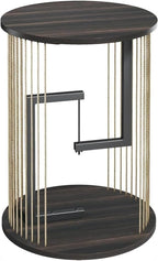 Side Table, Round End Table with Twine Rope Design,for Living Room