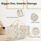Baby Diaper Caddy – Baby Diaper Caddy Organizer, Stylish Storage Basket for Newborn Essentials & Diaper Station, Baby Registry Must-Have (Beige)