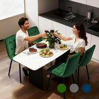 Velvet Dining Chairs Set of 4, Modern Fabric Upholstered Dining Room Kitchen Chair 4pcs Velvet Kitchen Chairs, Mid Century Dinning Dinner Chairs for Living Room,Bedroom (Green, Non-Swivel Chair)