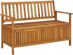 Natural Acacia Wood Storage Bench, 47.2-inch Rustic Outdoor Patio Furniture, Brown Weatherproof Garden Seating, Entryway Porch Bench with Ample Storage Bench Seating