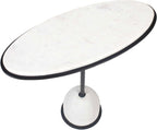 Morro Oval Side Table, White Marble