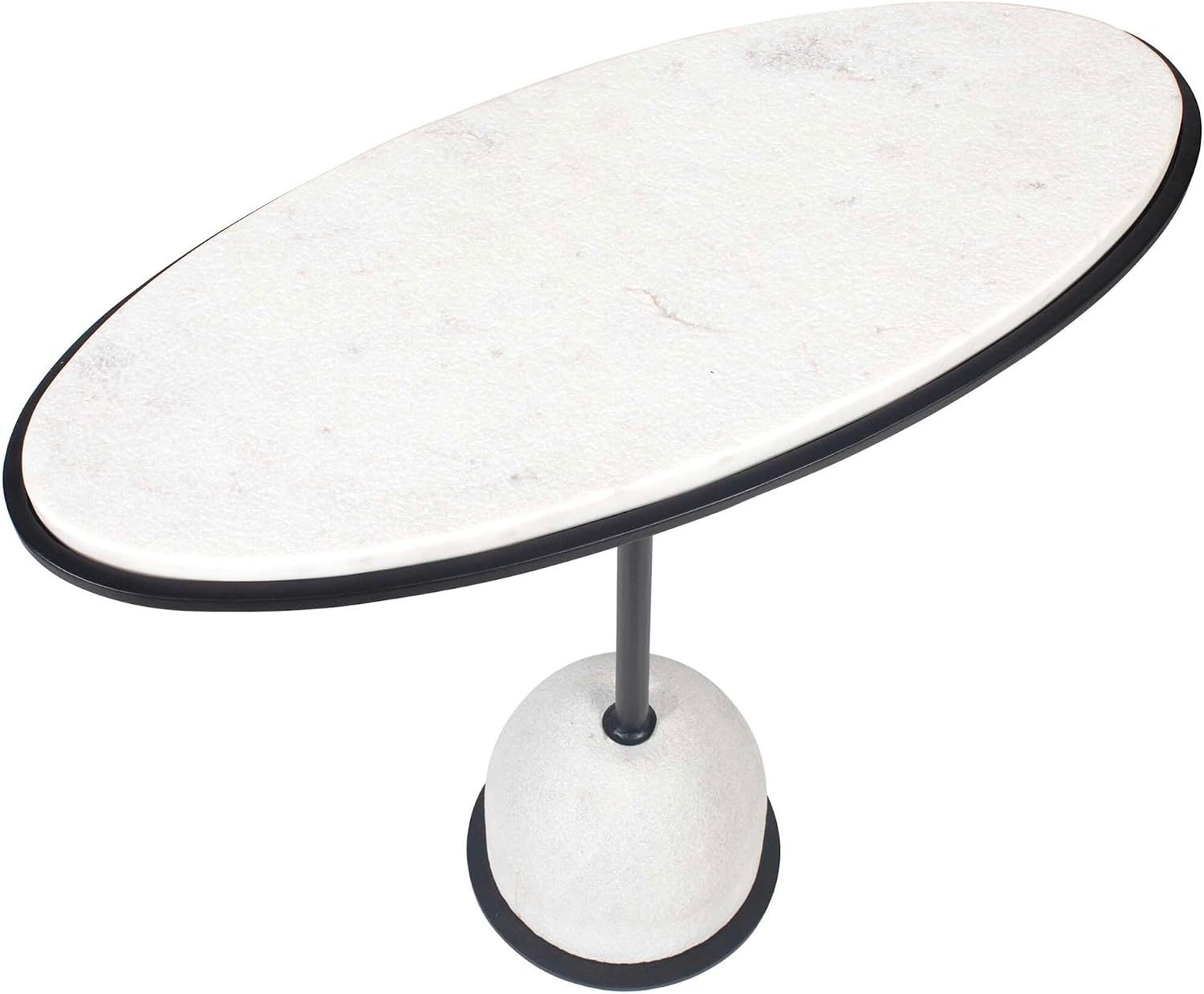Morro Oval Side Table, White Marble