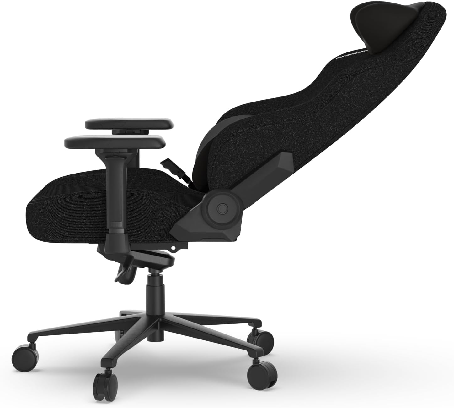 DXRacer Craft L Video Gaming Chair for Adults, Ergonomic Office Reclining Computer Chair with Magnetic Head Pillow and Lumbar Support, Racing Style Height Adjustable (Woven Fabric, Black)