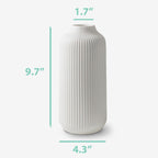 flature Ceramic Vase in Nordic Style, Decovase Large for Pampas Grass as Boho Deco, Vase White Matt 10 inch for Flowers, Scandinavian Design Home Decoration for Fresh Flowers, Dried Flowers (Size L)