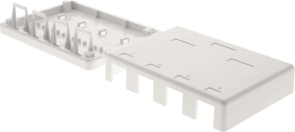 Networx® 4-Port Ethernet Keystone Jack Surface Mount Box, Unloaded, White