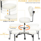 Cross Legged Office Chair with Wheels,Ergonomic Yoga Chairs Meditation Chair with Back Support Wide Criss Cross Design Lumbar Support, Kneeling Chairs Adjustable Height Flexible Design (Beige)