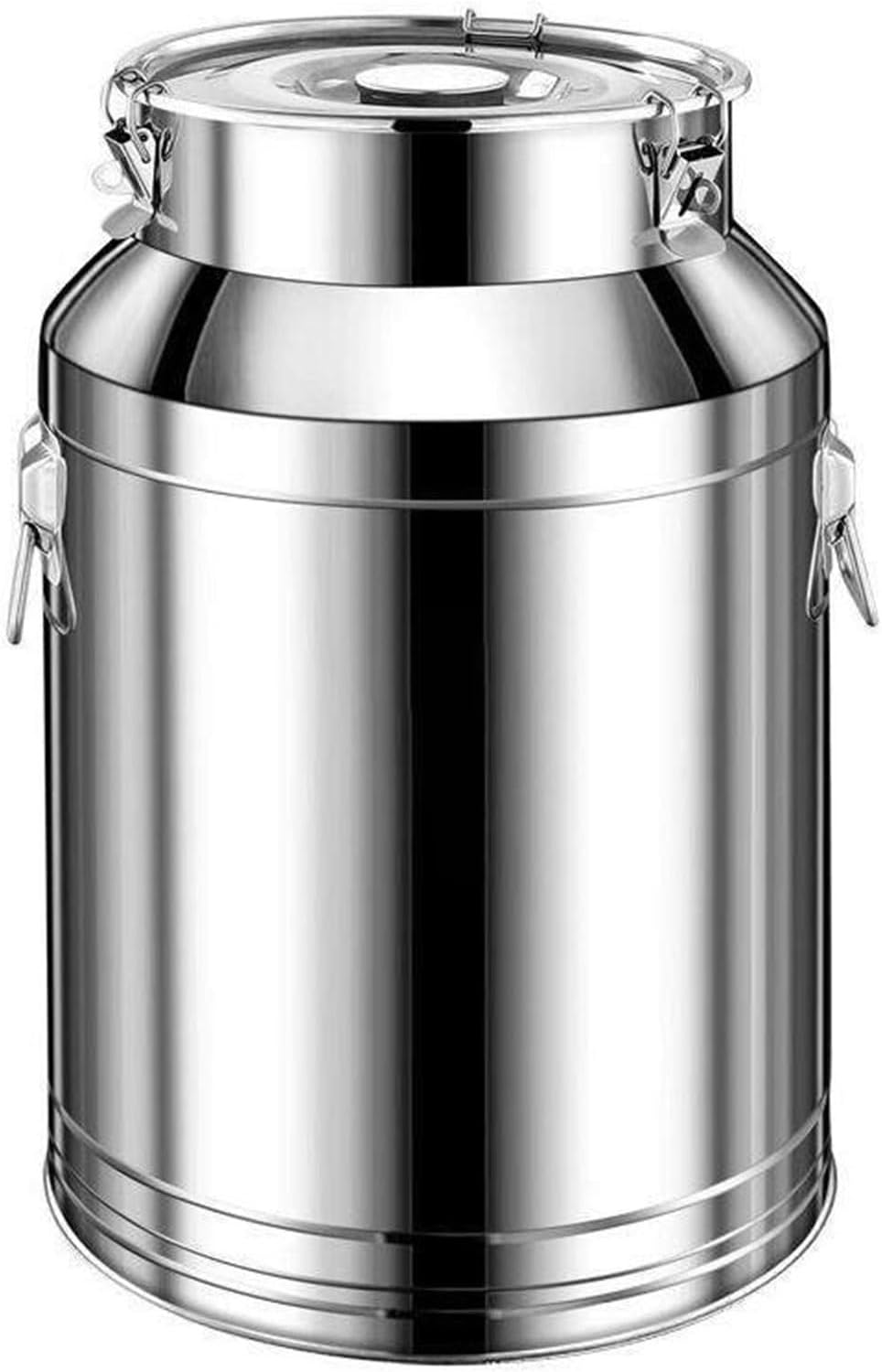 Metal Bucket, 304 Stainless Steel Sealed Milk Barrel, Large Milk Bucket Wine Can Pail Tote Tank with Sealed Lid & Handle for Milk Wine Oil Liquid Transport Storage Container(16.9Gal/64L)