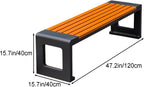 Outdoor U-Shaped Park Bench, Backless Slatted Garden Benches, One-Piece Design, No Assembly, for Yard, Lawn, Porch Bench(Small)