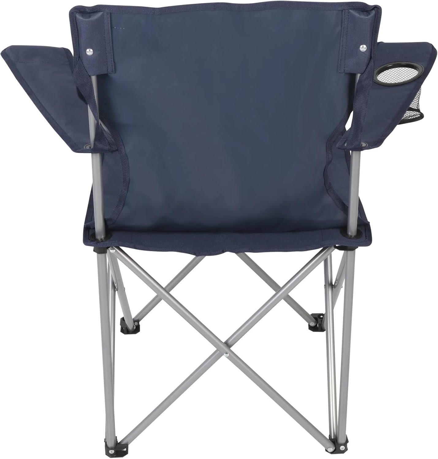 Four-Fold Camping Chair with Cup Holder, Dark Blue