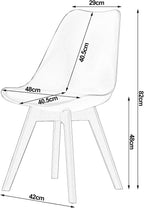WOLTU BH29mf-4 Set of 4 Multi-Coloured Linen and Wood Dining Chairs Kitchen Chairs