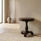 Furnifact Espresso, Pedestal Table, MDF Construction, Pedestal Base, Durable Home Design, Warm Stylish Finish, Quality Build for Home