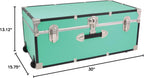 Seward Trunk Traveler 30" Rolling Trunk with Lock - Teal Vintage Suitcase