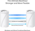 TP-Link Deco 7 Elite BE85 Tri-Band WiFi 7 BE22000 Whole Home Mesh System- 2-Stream 22 Gbps, 2X 10G + 2X 2.5G Ports Wired Backhaul, 8X High-Gain Antennas, VPN, AI-Roaming, HomeShield (1-Pack)