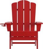 Taylor & Logan Nellis Adirondack Chair with Cup Holder, Weather Resistant HDPE Adirondack Chair in Red