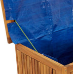 Patio Storage Box Solid Wood Acacia 35.4"x19.7"x22.8" Weather Resistant Deck Garden Bench Chest with Bag for Backyard Porch Yard Outdoor Seating