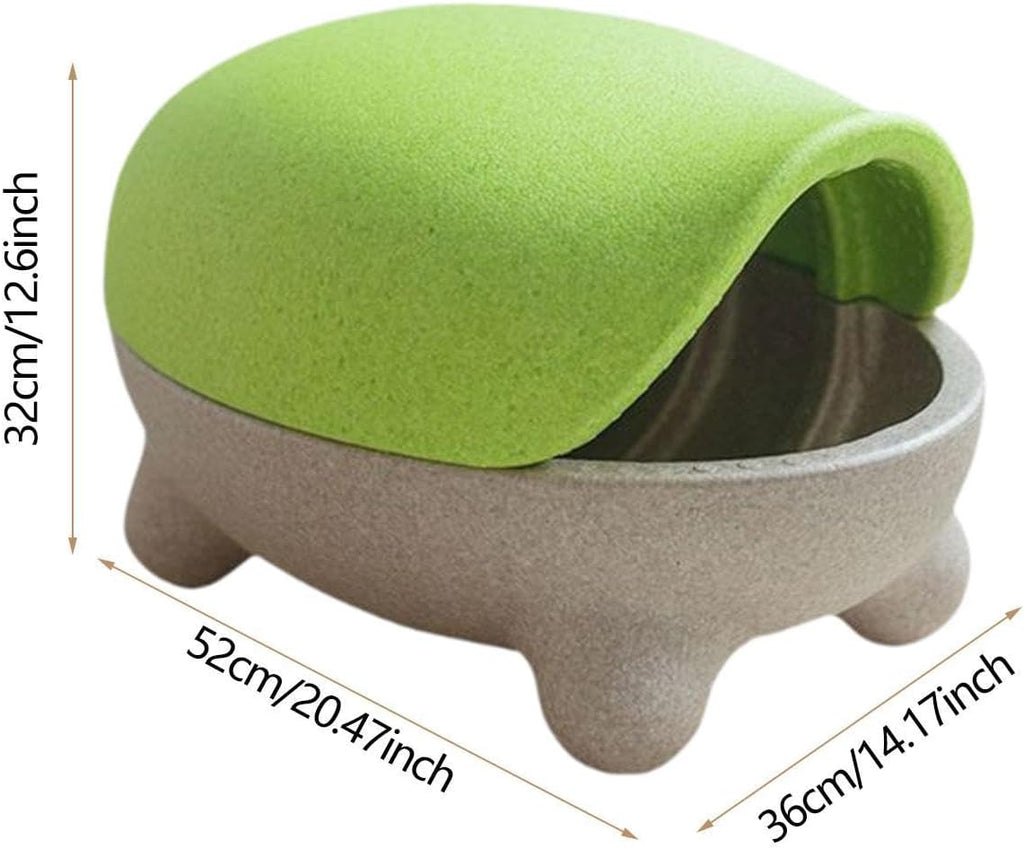 Turtle Storage Ottoman for Kids Toys and Books, Playful Design Storage Stool with Comfortable Seat, 20.47x12.60x14.17 Inches- Green