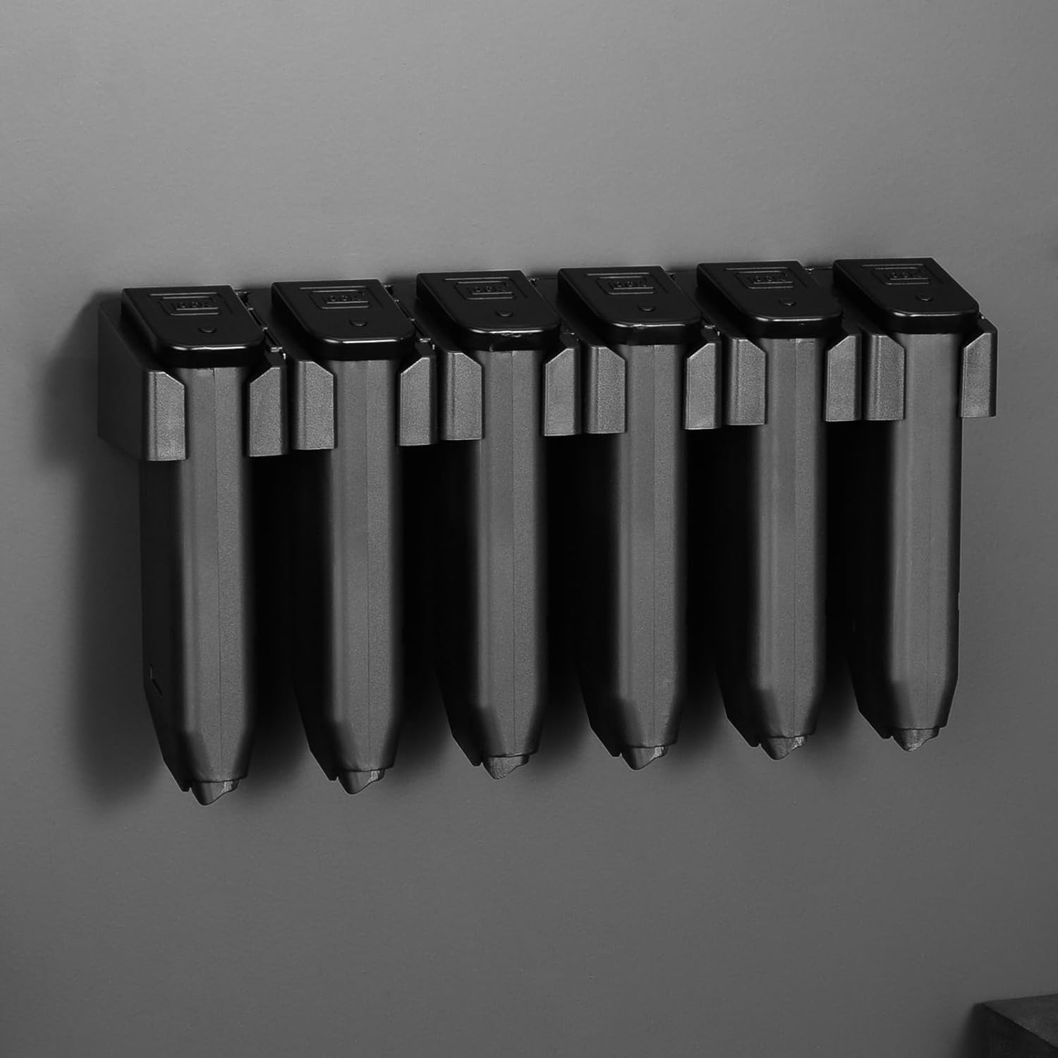 Adoreal Magnetic ABS 6 Standard Double Stack Mag Rack Wall Mount, Wall Magazine Display, Detachable Wall Mags Storage Organization System, Precision Fit Glock 17, 19, 26, 31, 32, 33, 34 Mags
