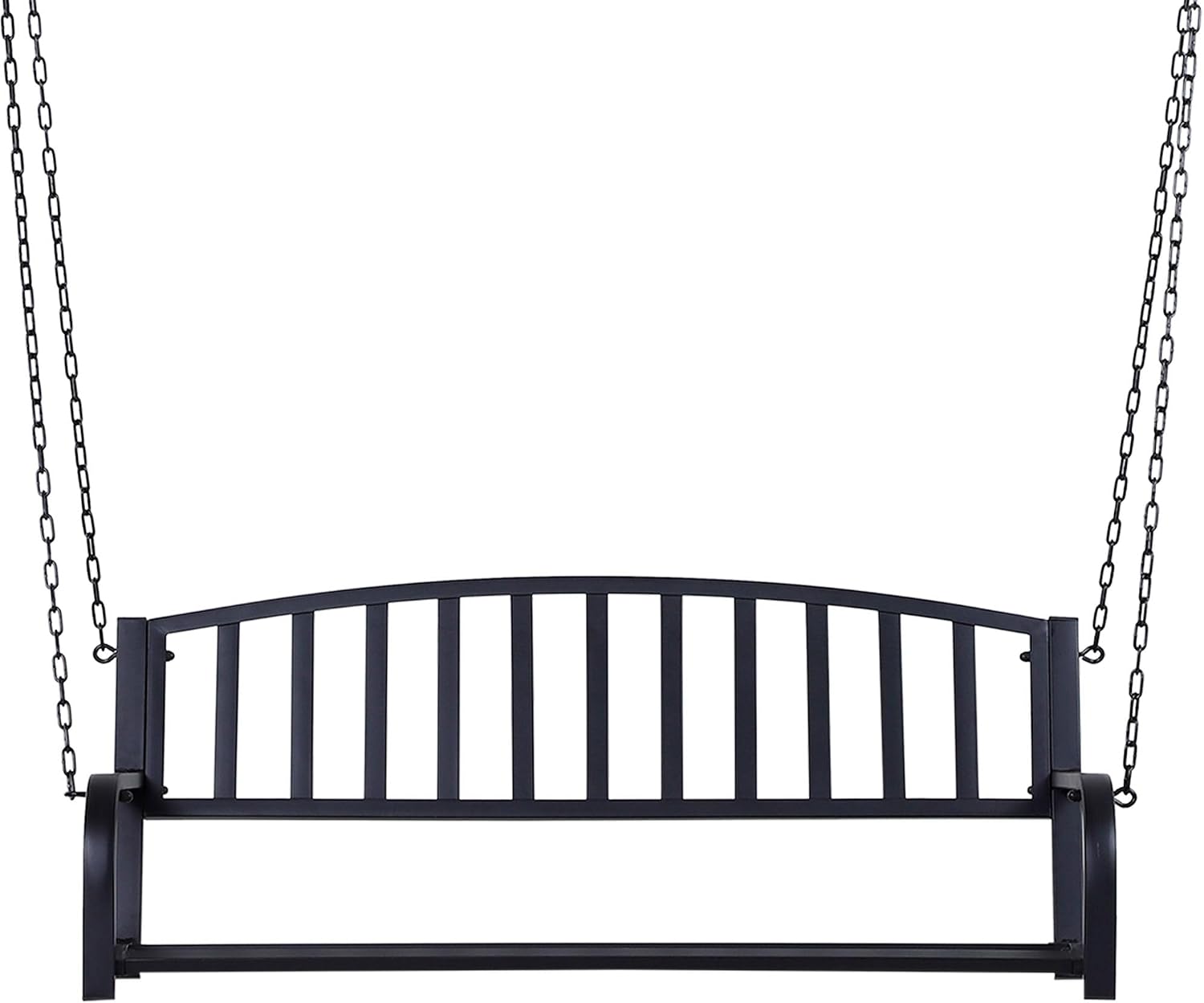 2-Person Powder-Coated Steel Outdoor Swing Bench 528 lb Capacity for Patio and Deck