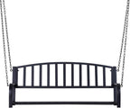 2-Person Outdoor Swing Bench, 47in Wide Solid Powder-Coated Steel, 528lb Capacity, Black