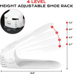 20pcs, Shoe Slots Organizer, Shoe Stacker, Shoe Organizers, Shoe Stackers, White, Double-Layer Wardrobe Stand, Adjustable in Four Layers, Organizer, Organizer, Organizer, Storage
