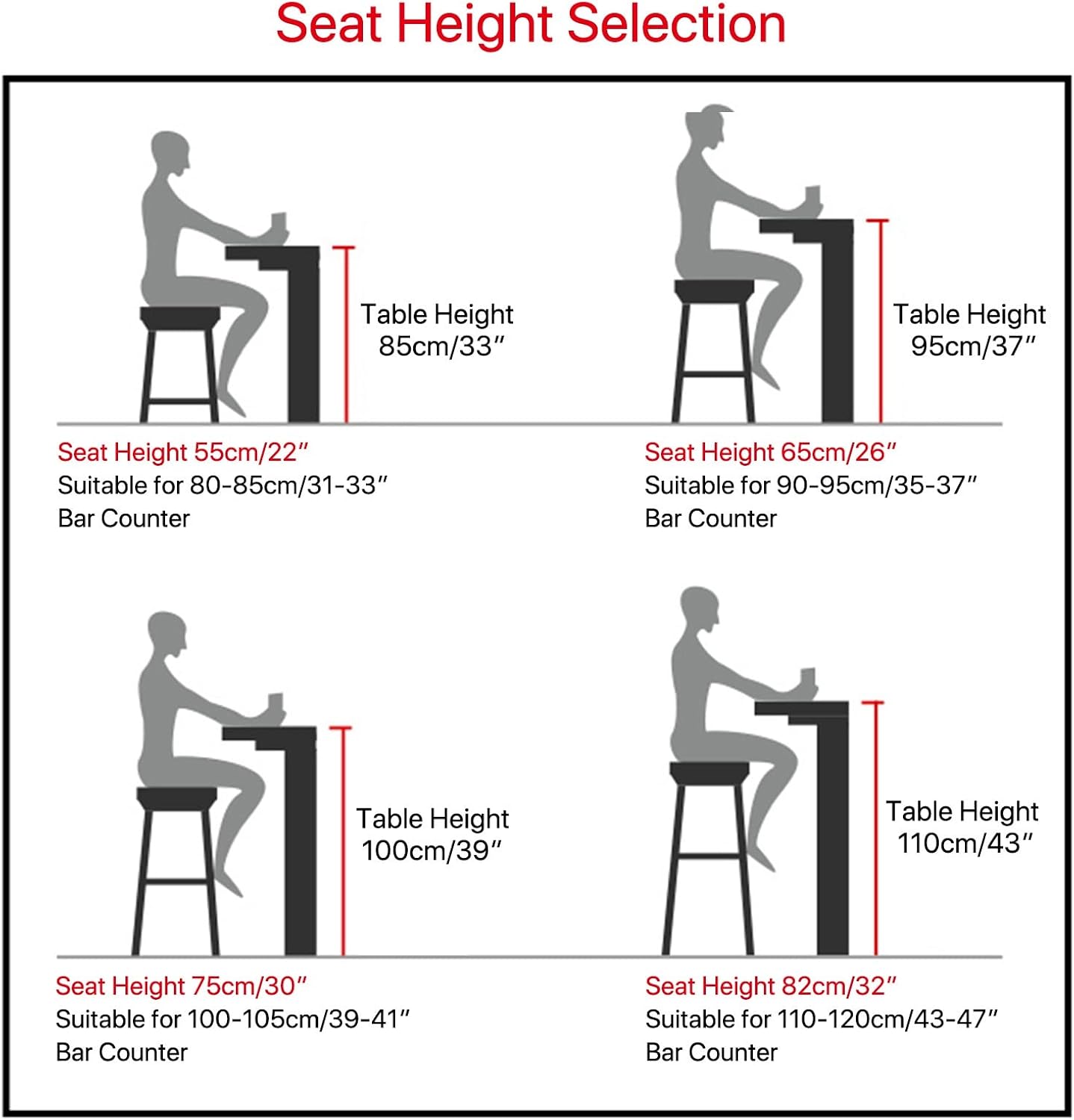 Modern Breakfast Bar Stools Foldable Stool Wooden Round Seat Folding Stool with Back Footrest Folding Bar Stool Seat Height 26in/28in/30in for Dining Room/Kitchen/Balcony/Living Room