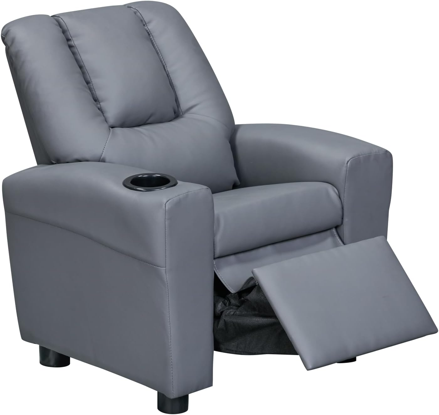 Olive & Opie Chase Kids/Toddler Push Back Recliner Chair, Lounge Sofa for Boys & Girls Ages 3 and Up, Soft Upholstery, Vegan Leather Mink