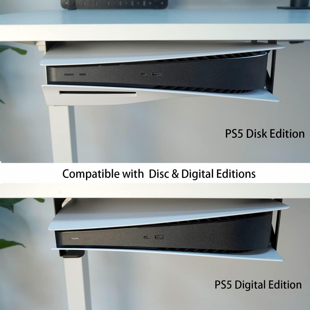 Monzlteck Under Desk Holder for PS5/PS5 Slim/Pro,Stealth Mount Compaitble with PlayStation 5 Disc & Digital Edition Console,Space Saving,DP-05