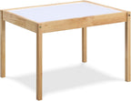 3 Pcs Dry Erase Table Two Chair Set, Natural