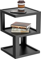 Small Side Table for Living Room, Wood Modern End Table Nightstand for Bedroom, 3-Tier Bedside Night Stand for Home Office Bathroom