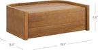 Nathan James Tyla Wall Mounted Bedside Table, Floating 1-Drawer Nightstand with Rounded Edges, Light Brown