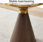 Carbon Steel Paint Side Table, Modern End Table with Rock Slab, Round Coffee Table, Floor-Standing Drink Tables for Small Spaces, Simple Corner Table for Living Room, Bedroom(Black,50cm/19.7in)
